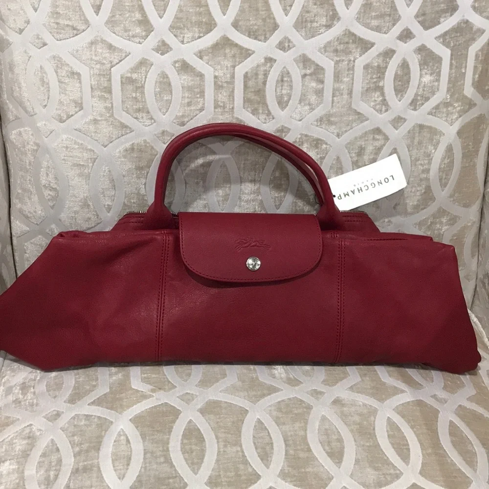 🎁 LONGCHAMP Le Pliage Cuir Leather Handbag - Picture 14 of 16